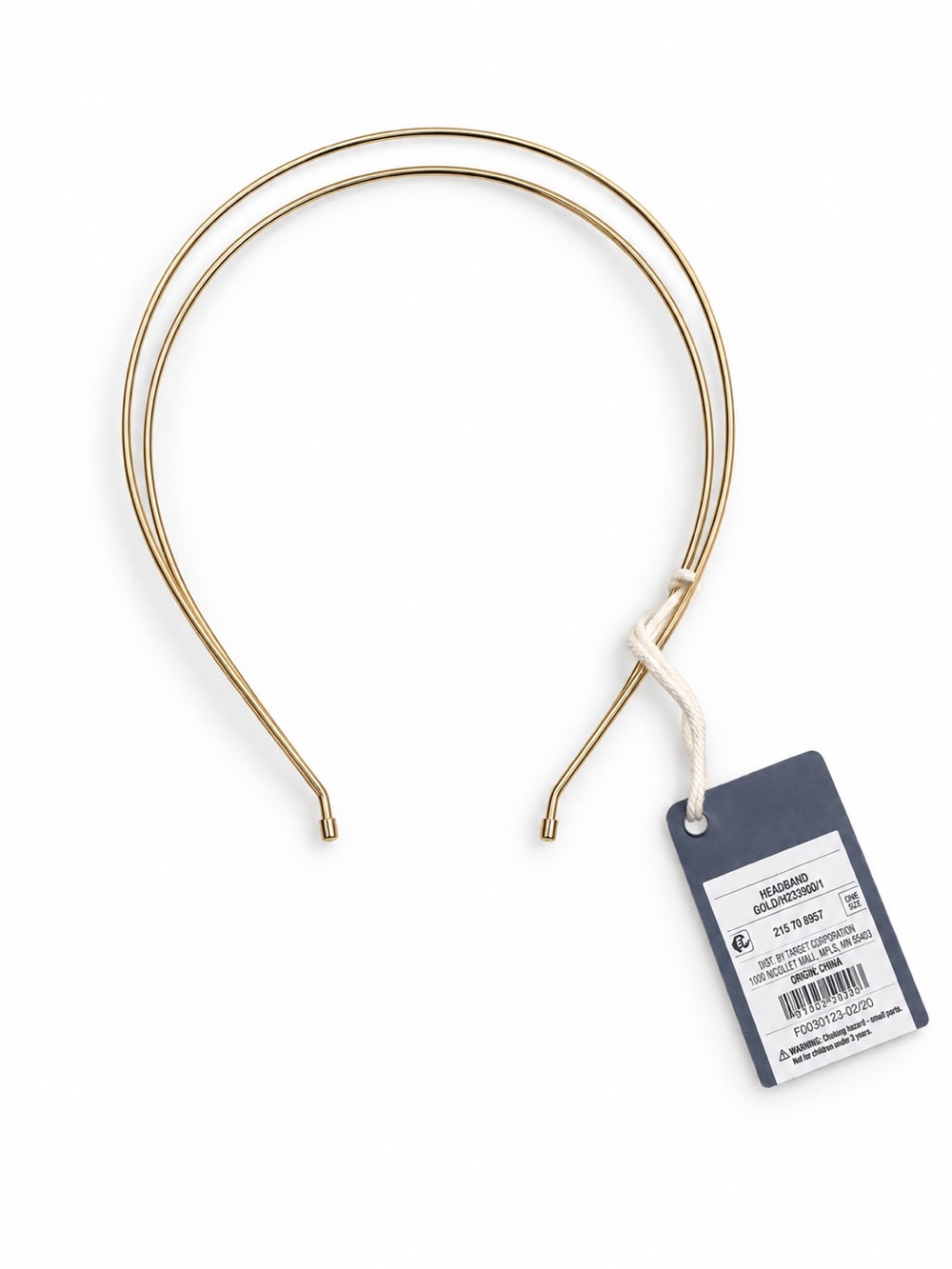 Universal Thread Gold Double-Band Slim Metal Headband